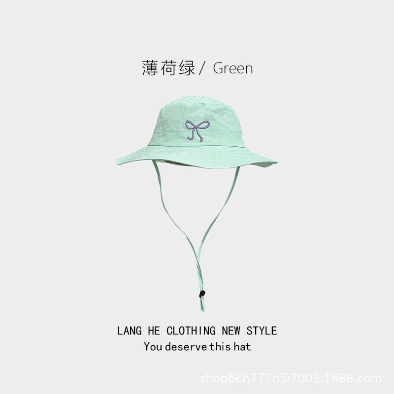 Wholesale Bow Summer Sun Protection Bucket Hat